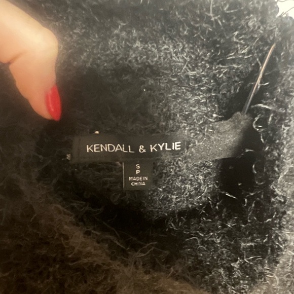 Kendall & Kylie black fuzzy turtleneck sweater - Picture 2 of 2